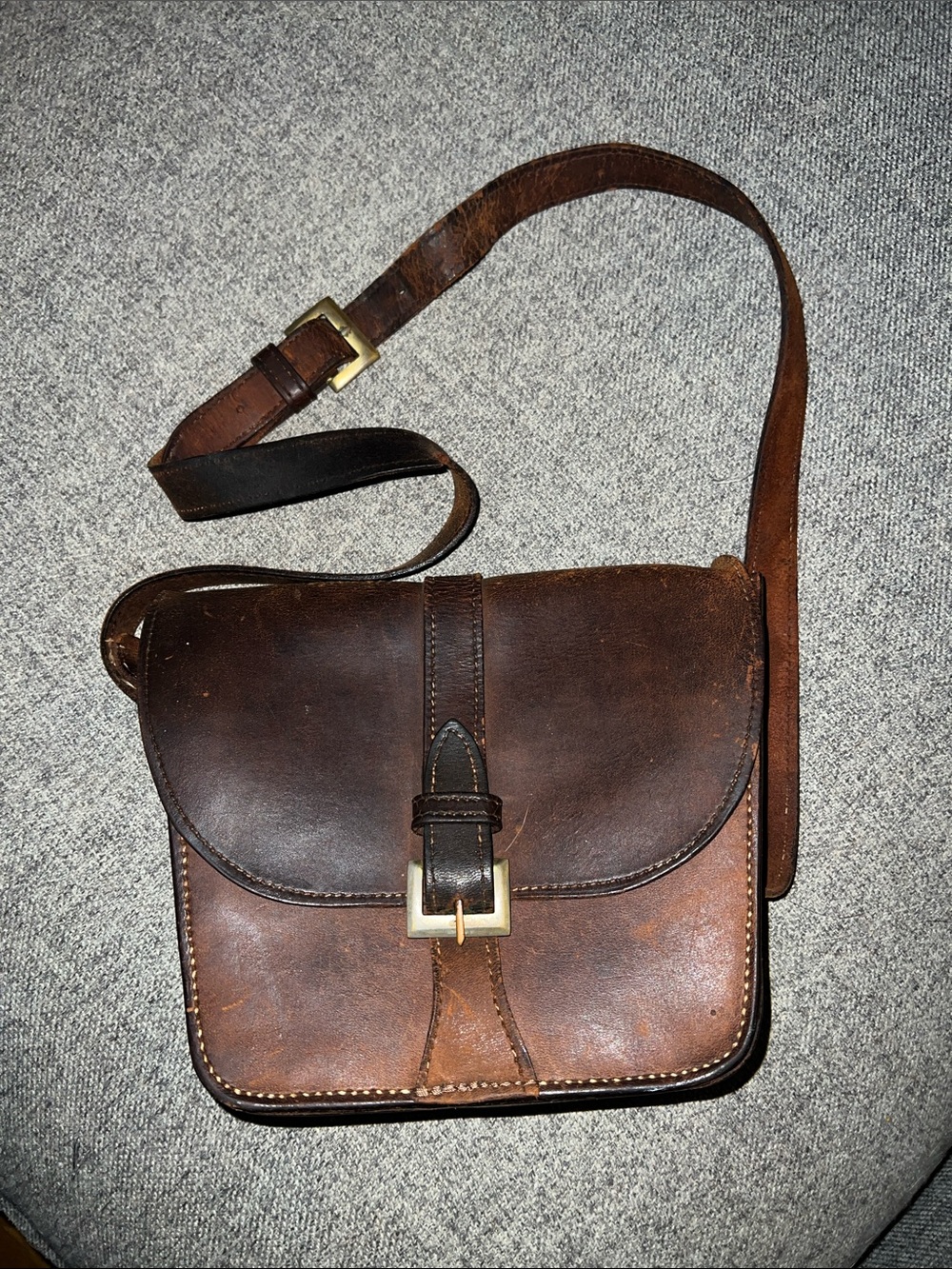 Classic Brown Leather Crossbody Bag